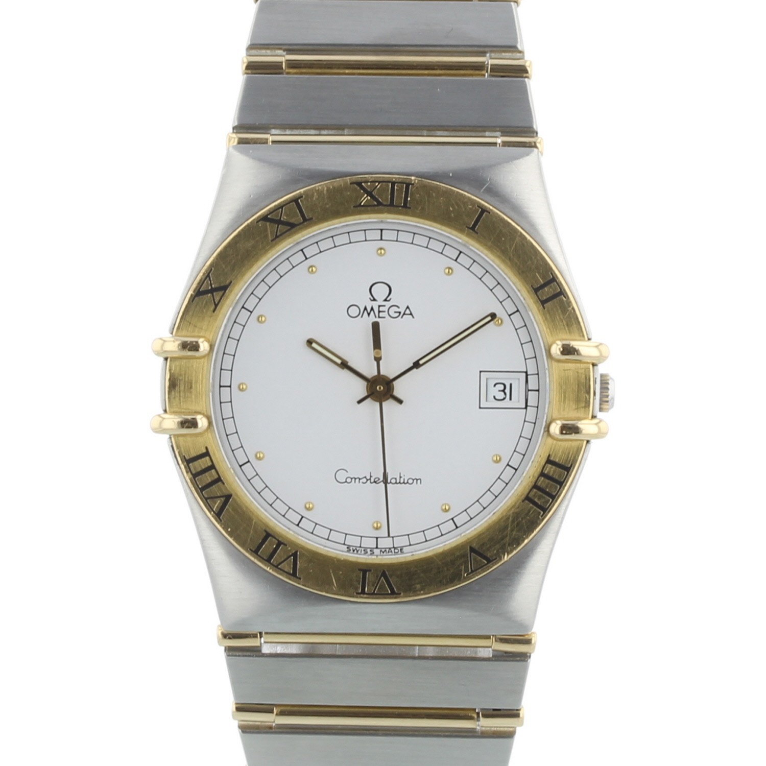 Omega Constellation 1210.20.00 33mm White Dial Gold Bi-Metal Vintage Watch