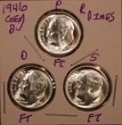 1946 P D S  Roosevelt Dimes GEM BU ALL FULL BANDS LUSTER! 460222