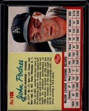 1962 Post Cereal #108 John Podres, Vg, Los Angeles Dodgers
