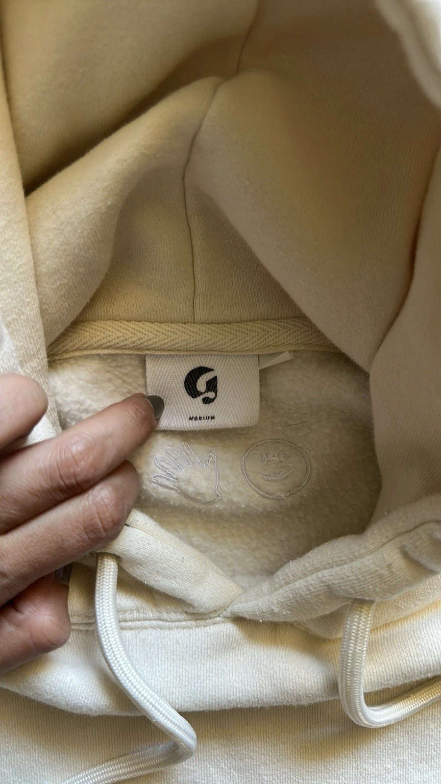 OFF WHITE Felpa con cappuccio Glossier edizione limitata bianco sporco taglia media