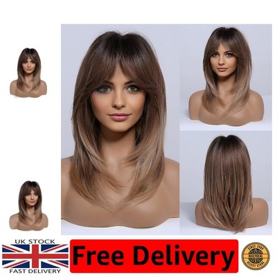Schöne geschichtete ombre braune bis blonde Perücke für mühelosen Stil & Komfort