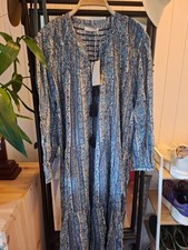 Doen Normandy Dress Women Blue Mandevilla Floral Midi Maxi Size XL