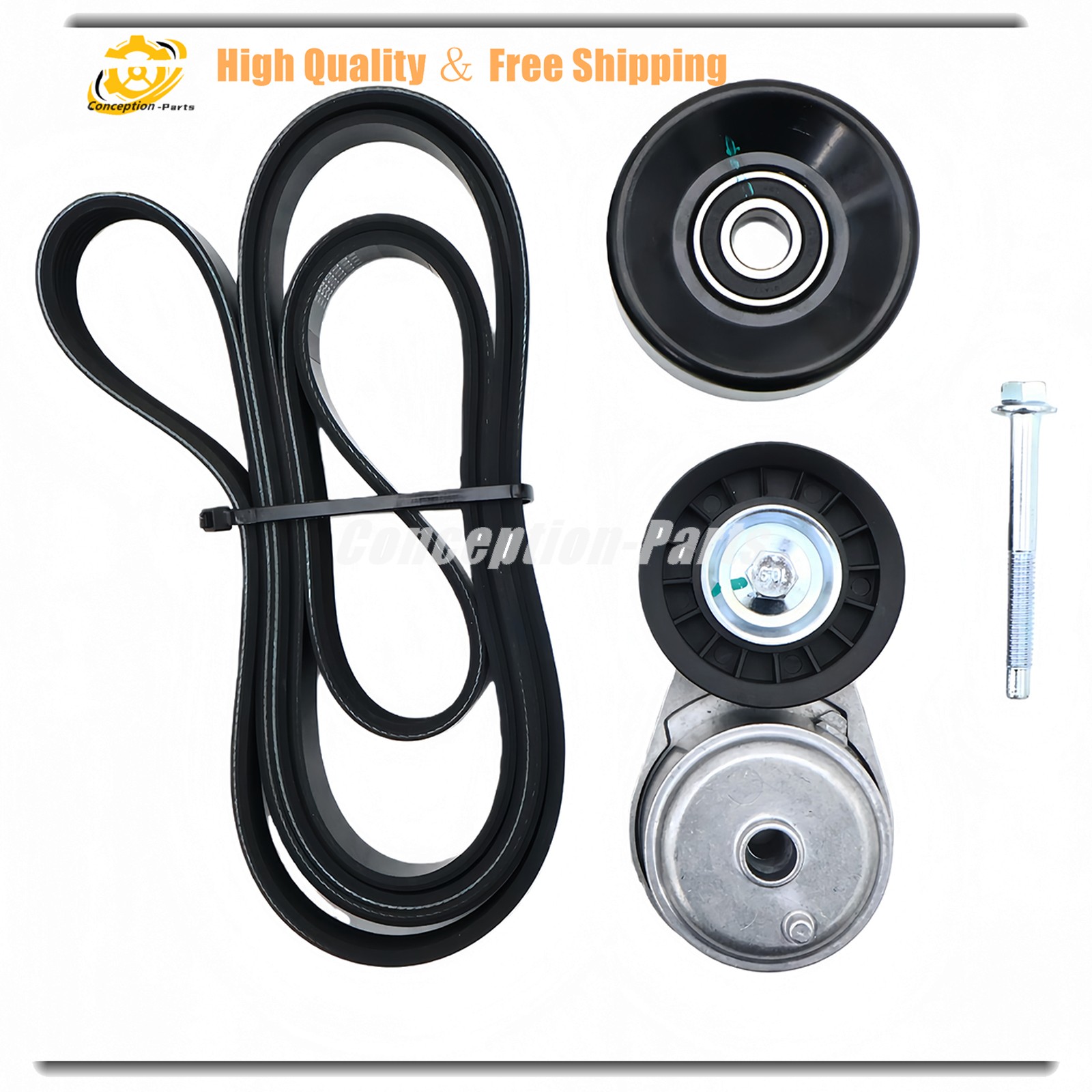 38103 For 96-05 Chevy Astro GMC Safari 3PCS Serpentine Belt Drive Component Kit