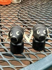 2 Vintage 1960's Fisher Price Little People Wooden Black Dogs White Floppy Ears
