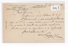 63b COMMERCIAL POSTCARD Law Firm Leone Franco Venice 1923