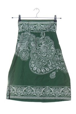 UNITED COLORS OF BENETTON schulterfreies Kleid Damen Kleid Gr. DE 34 grün-weiß