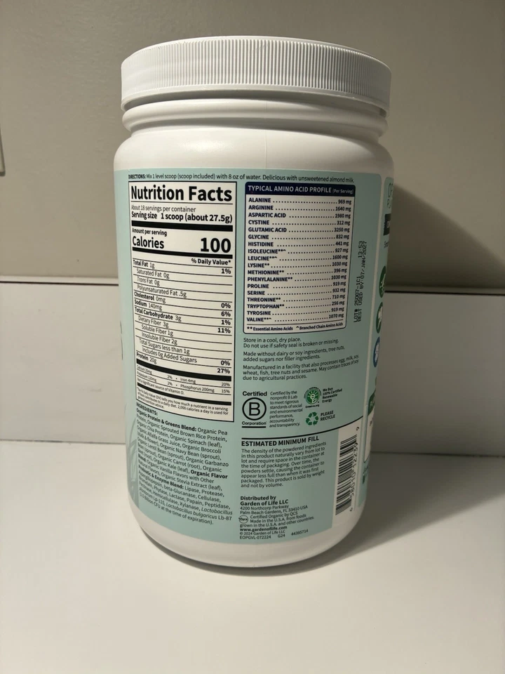 Mezcla de batido a base de plantas verdes veganas orgánicas Garden of Life - chocolate - 19,4 oz Foto 3 de 4