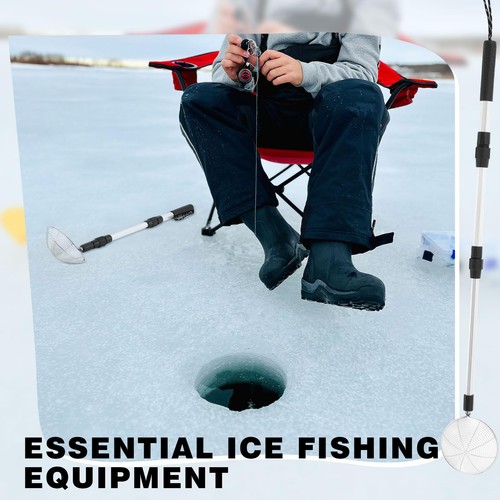 2 Pcs Retractable Ice Fishing Scoop Skimmer, Ice Fishing Scooper with Long Ha... - Picture 4 of 6