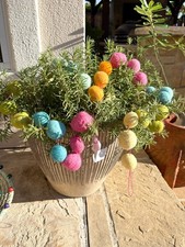 NWT One Christmas Garland 72 in 6 ft Felt Balls Pink Green Blue Yellow or Easter