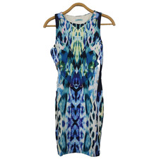 KOOKAI Womens Black/White/Blue/Green Stretch Knit Sleeveless Dress Size 1/AU 6