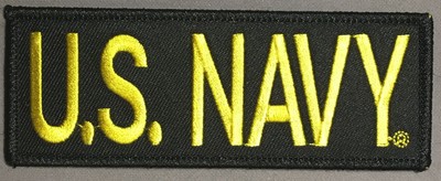 USN U.S. Navy gold on black licensed patch