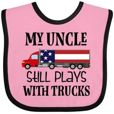 Inktastic My Uncle Still Plays With Trucks Baby Bib Childs American Clothes
