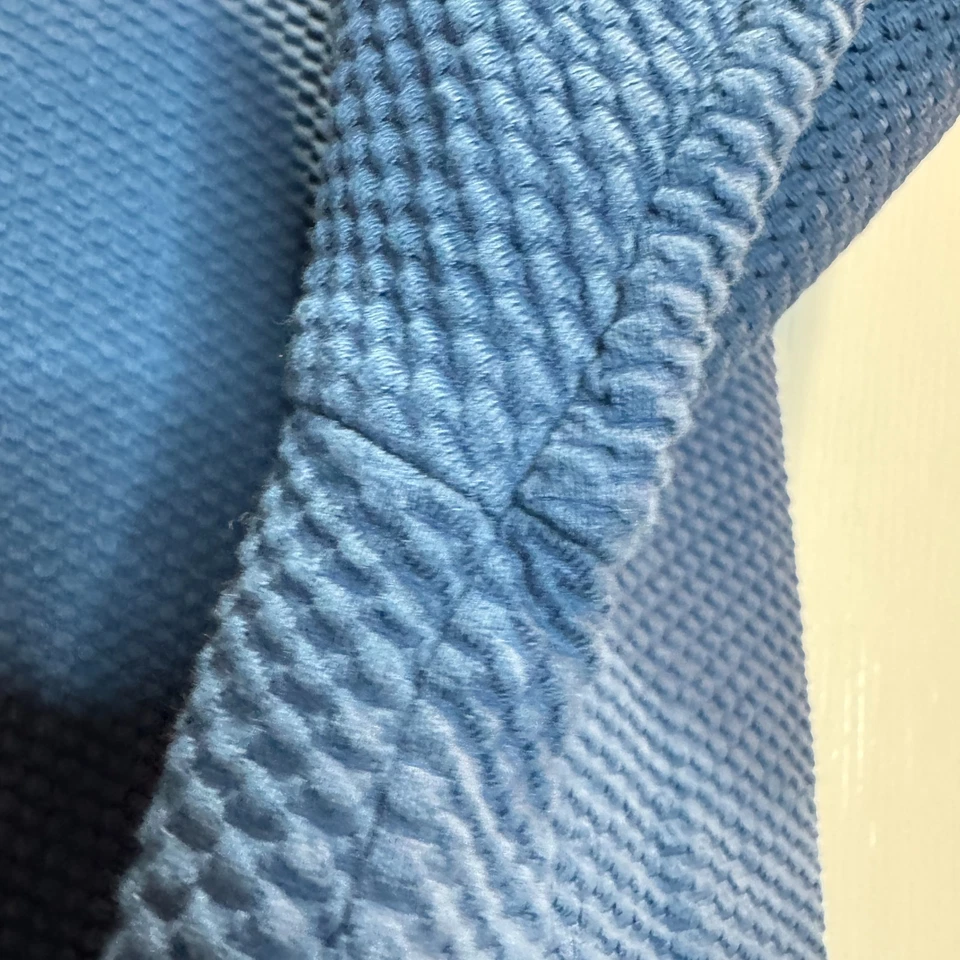 Pullover Lands End para mujer cuello embudo tejido gofre azul mezcla de algodón talla 2X Foto 4 de 4