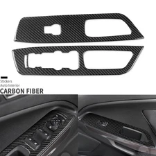 Real Carbon Fiber Front Window Lift Switch Panel Cover For Ford EcoSport 2018-25
