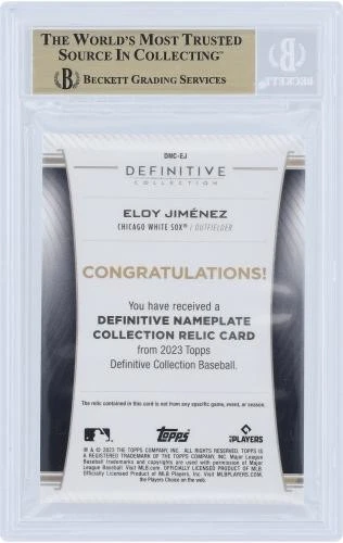 Cartão Eloy Jimenez White Sox 2023 Topps Definitive GU #DNC-EJ #1/1 BGS 9.5 - Imagem 2 de 3
