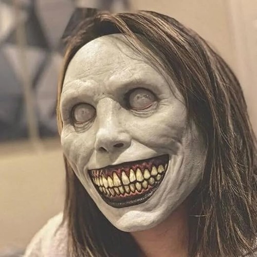 Scary Halloween Mask Smiling Demon Mask Creppy Halloween Masks with White Eye Ev