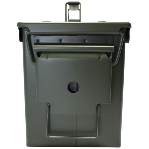 Military Style 50 CAL AMMO BOX Army Green METAL STORAGE CONTAINER TOOL BOX TIN - Picture 2 of 8