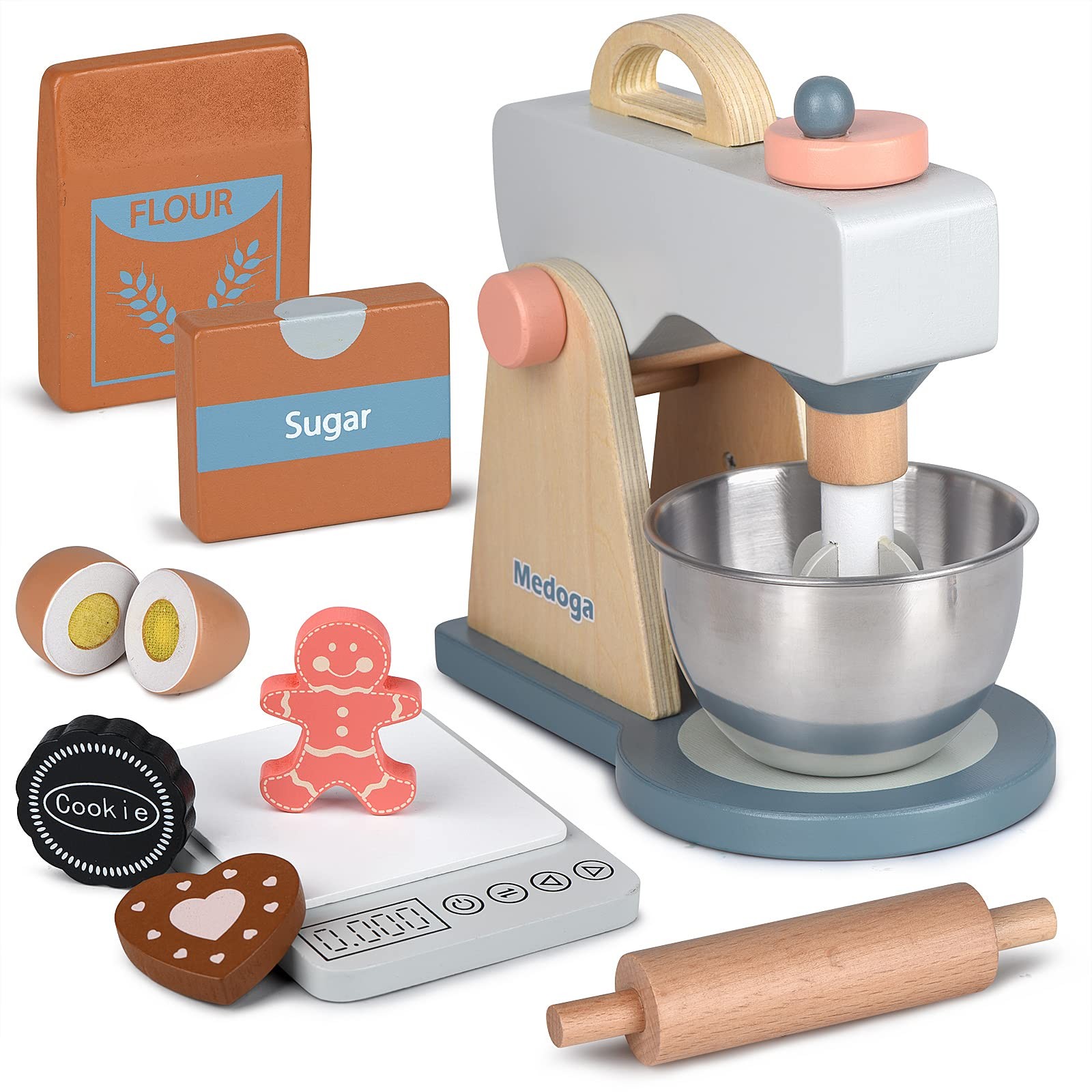 Set di giocattoli in legno per bambini e bambine, a forma di accessori per