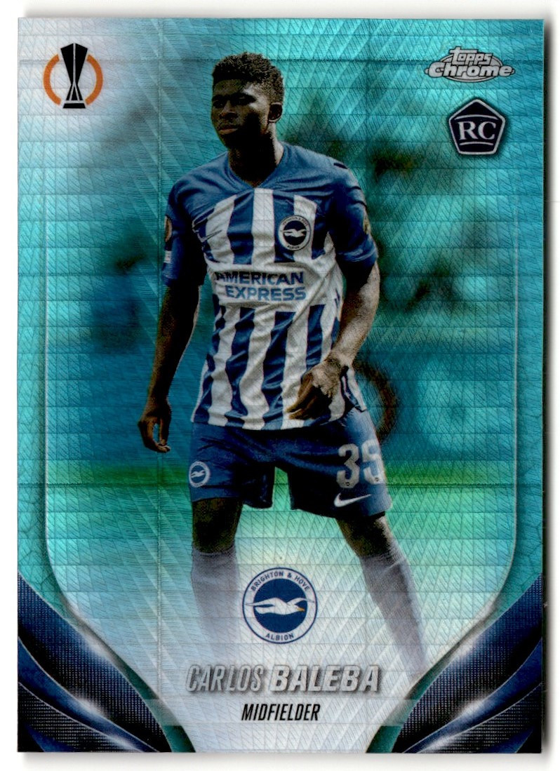 2023 Topps Chrome UEFA Aqua Prism Refractor Carlos Baleba Rookie #113 Brighton &