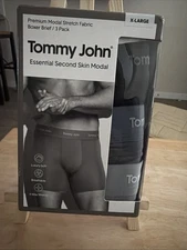 X-Large - TOMMY JOHN 3 Pack Essential Second Skin Premium Modal Boxer Briefs