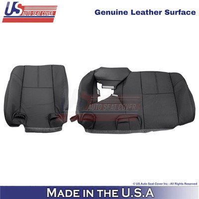 2007-2014 Fits GMC Yukon Genuine Leather 2nd Row Top Replacement Covers Ebony