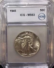 1945 Walking Liberty Half Dollar 90% Silver ICG MS 63 Very Nice Coin