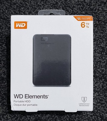 Western Digital Elements 6TB Externe Portable HDD 2,5'' USB 3.0 XBOX PS4 PC/MAC