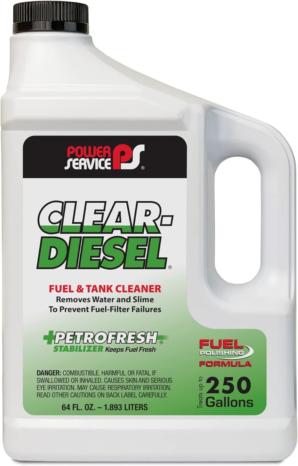 Power Service 9264-06 64 oz Clear Diesel Fuel & Tank Cleaner Stabilizer