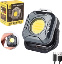 Mini 500 Lumens 1200 MAh Magnetic Led Work Light Rechargeable for Car Repairing