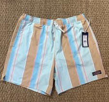 Vineyard Vines 7  Chappy Swim Trunks Striped Men  s Bathing Suit Size XL NWT Blue