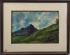 Dipinto Olio su tavola Sidoli Carla Alberta 1919-1984 Paesaggio Italia Cornice