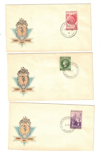 Australia 1955 UNADDRESSED OFFICIAL FDCs       Lot 1    (3 items)