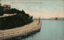 Winthrop Beach, Massachusetts MA Shirley Street the Crest Antique Postcard