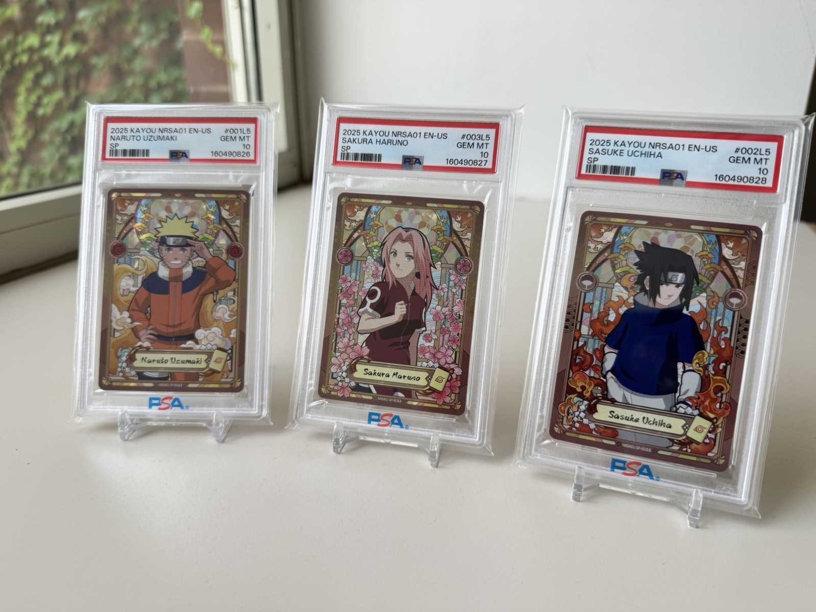Naruto Kayou Team 7 PSA 10 Sequential SP Set Naruto Sasuke Sakura view 3