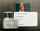 Sexy! Princess Belle's Flower 1 Oz .999 Silver Color Art Bar & COA 50 Minted
