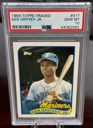 1989 KEN GRIFFEY JR TOPPS TRADED ROOKIE PSA 10  MARINERS 50-50? (562)