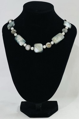 Handcrafted 18  Sterling Silver Abalone MOP Necklace by Wellington Girls