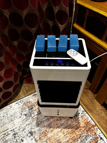 Portable Evaporative Air Cooler with Remote Control, Touch, Wheels, 45W