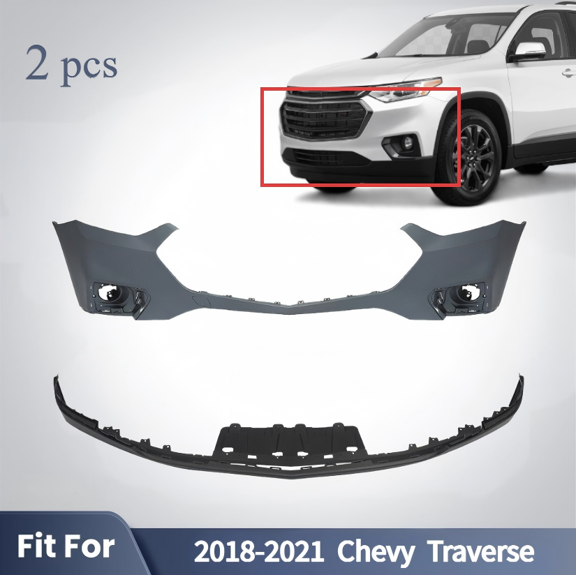 26501640 Primed Front Upper and Lower Bumper Cover Assembly For 2018-2021 Chevy ...