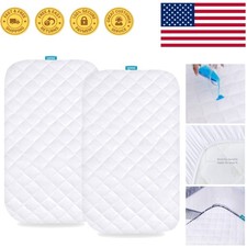 Comfortable  Waterproof Bassinet Mattress Pad Cover - 2 Pack for Dream On Me