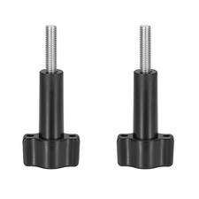 2 Pcs Aluminum Thumbscrew, Long Thumbscrew with Cap 304 Steel t Head, Black