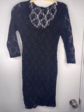 Guess Marciano Black Lace Bodycon Dress Womens Small Party Whimsygoth Sexy