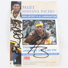 Ron Artest & Al Harrington Autographed Indiana Pacers Meet Signed Postcard