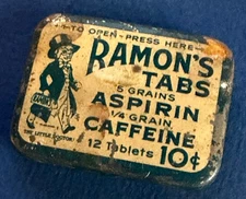 Vintage Ramon's Tabs Aspirin Tablets Pocket Tin
