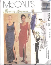 UNCUT Vintage McCalls Sewing Pattern Misses Lined Dresses Evening Elegance 2394