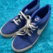 Nike Toki Vintage Suede Blazer Mid Top Trainers Blue & White UK 6 2012 y2k
