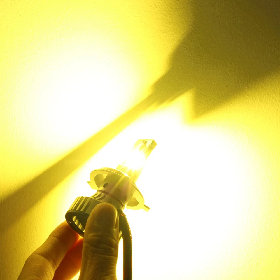 Bombilla de faro Allá Lighting LED H4 brillante alto bajo doble haz dorado AMARILLO lámparas Foto 2 de 4