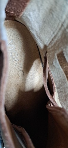Vionic Shoes Womens Boots Size 9.5 Rory Buckle Back Zip Block Heel Brown Leather - Picture 12 of 12