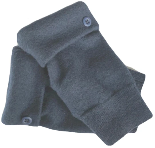 FINGERLESS GLOVES BLUE 100% MERINO WOOL S - M SMALL - MEDIUM MITTENS ARM WARMERS