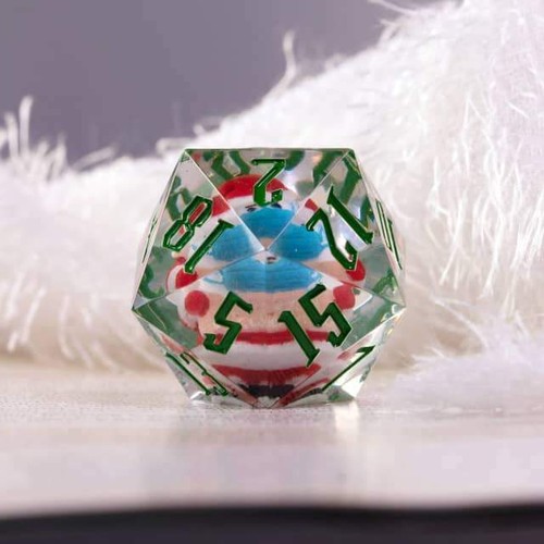 Masked Santa Holiday d20 Dice 33mm Christmas Dice (2021) - Picture 3 of 6